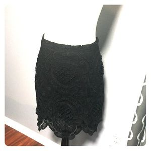 Black Storee (Nordstrom) Above Knee Lace Skirt